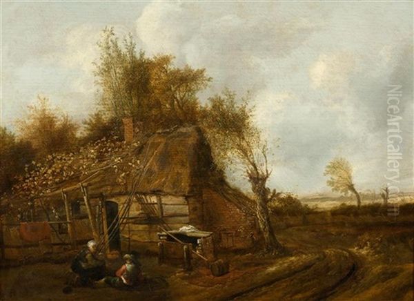 Landscape With Farmhouse Oil Painting by Cornelis Gerritsz Decker