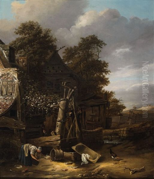 Landscape With A Cottage Oil Painting by Cornelis Gerritsz Decker