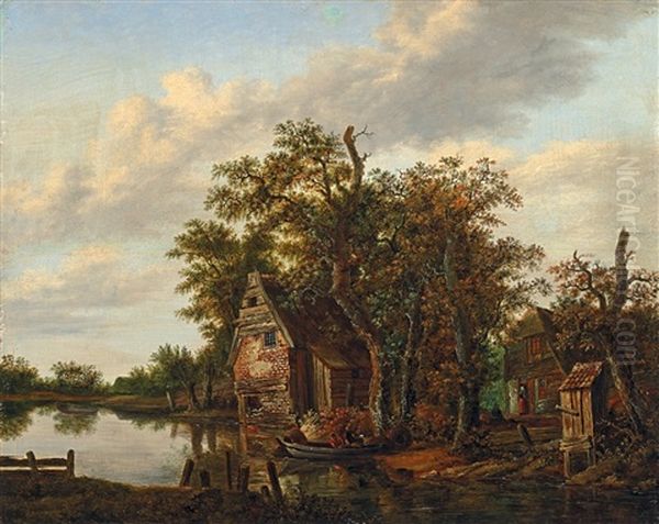 Bauernhaus Am Wasser Oil Painting by Cornelis Gerritsz Decker