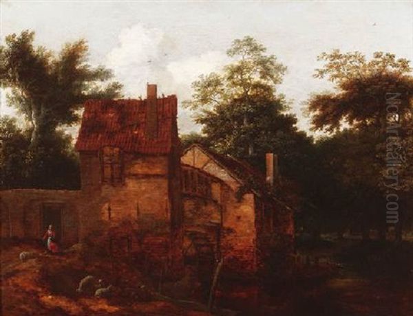 Muhle Am Waldbach Oil Painting by Cornelis Gerritsz Decker