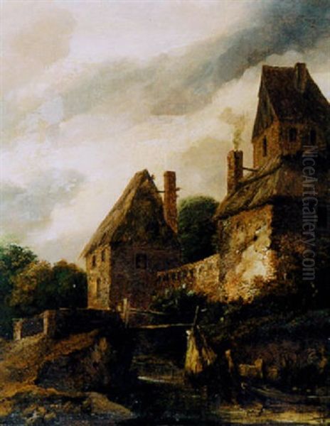 Landschaft Mit Altem Bauernhaus Oil Painting by Cornelis Gerritsz Decker