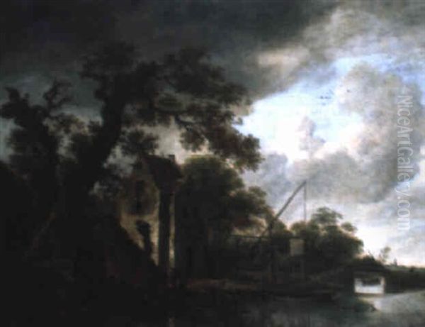 Paysage Fluvial Oil Painting by Cornelis Gerritsz Decker