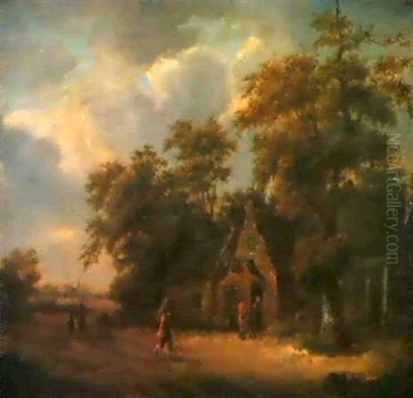 Wirtshaus Am Waldesrand Oil Painting by Cornelis Gerritsz Decker