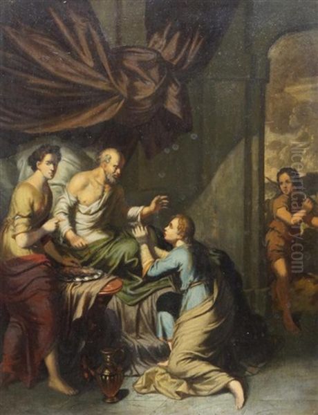 Isaac Blesses Jacob Oil Painting by Frans Decker