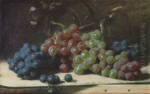 Still Life With Grapes Oil Painting by Joseph Decker