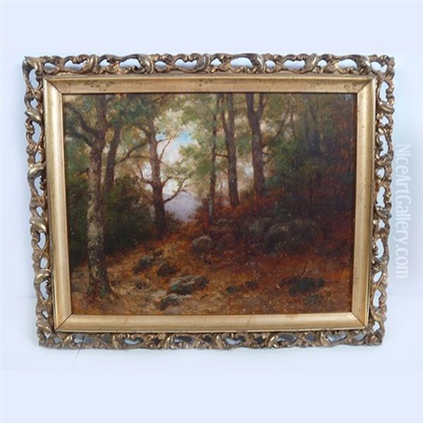 Wooded Landscape Oil Painting by Robert M. Decker