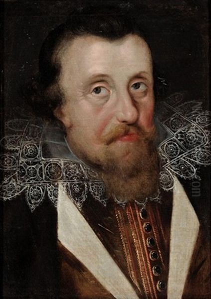 Portrait Of King James I Oil Painting by John Decritz the Elder