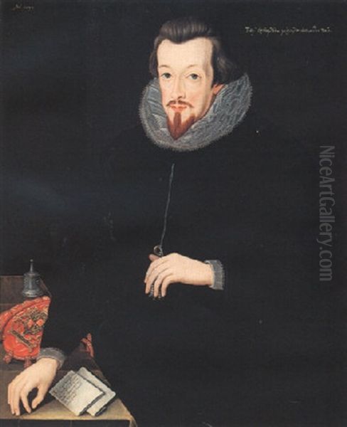 Portrait Of Roberts Cecil, Earl Of Salisbury Oil Painting by John Decritz the Elder