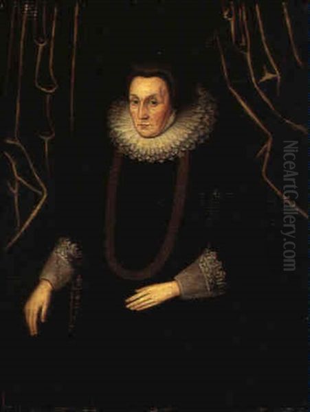 Portrait Of A Lady Oil Painting by John Decritz the Elder