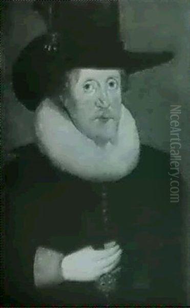 Portrait Of James Vi Of Scotland, James I Of England Oil Painting by John Decritz the Elder