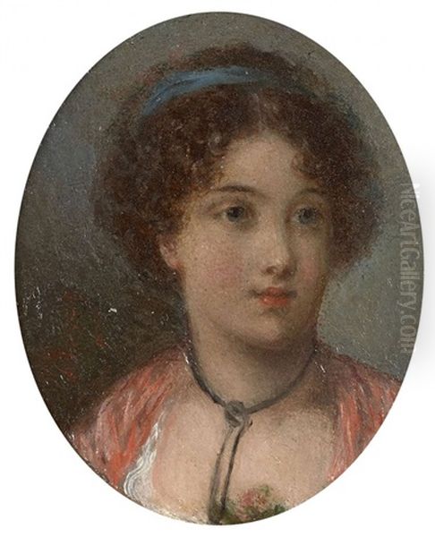 Portraits De Jeunes Filles Oil Painting by Pierre Joseph Dedreux-Dorcy