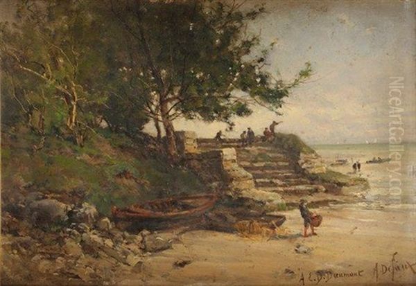 Bord De Mer En Normandie Oil Painting by Alexandre Defaux