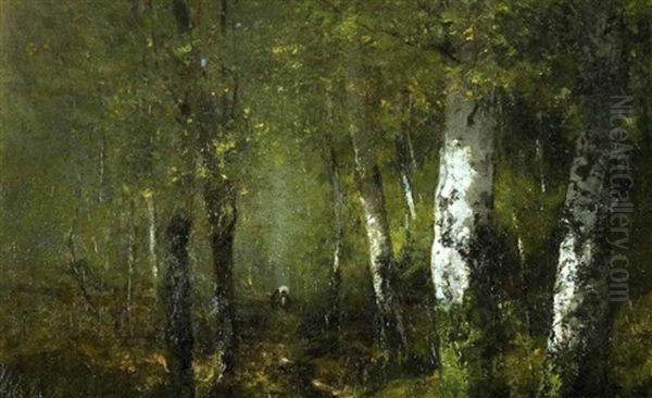 Promenade En Sous-bois Oil Painting by Alexandre Defaux