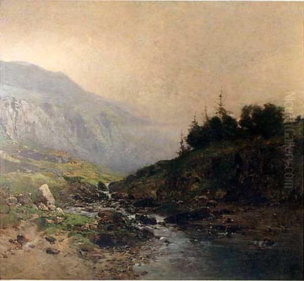 Torrent En Montagne Oil Painting by Alexandre Defaux