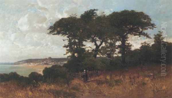 Paysanne Sur La Cote Pres De Villers-sur-mer Oil Painting by Alexandre Defaux