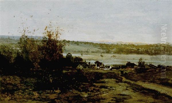 Vue De Sorques En Seine-et-marne Oil Painting by Alexandre Defaux