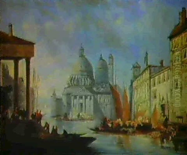 A Capriccio View Of Venice Oil Painting by Alexandre Defaux