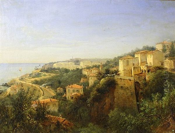 Paysage De L'arriere Pays Nicois Oil Painting by Jean-Joseph-Jules Defer