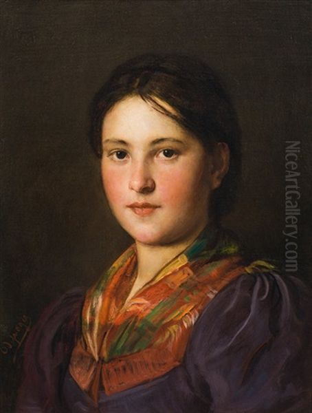 Tyrolean Girl Oil Painting by Franz Von Defregger