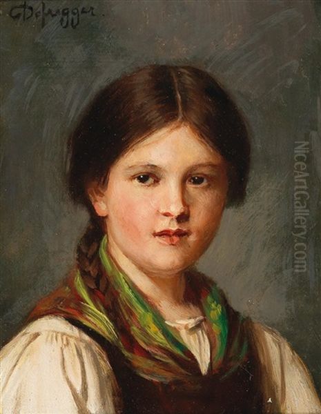 Tyrolean Girl Oil Painting by Franz Von Defregger