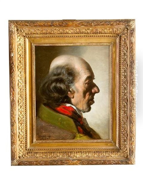 Portrait Of A Man Oil Painting by Franz Von Defregger