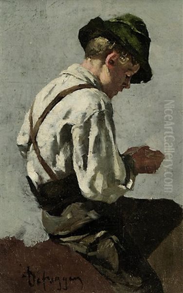 Bauernbub Oil Painting by Franz Von Defregger