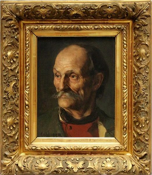 Portrait Eines Tirolers Oil Painting by Franz Von Defregger