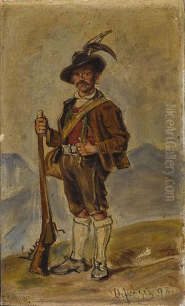 Tiroler Jager Oil Painting by Franz Von Defregger