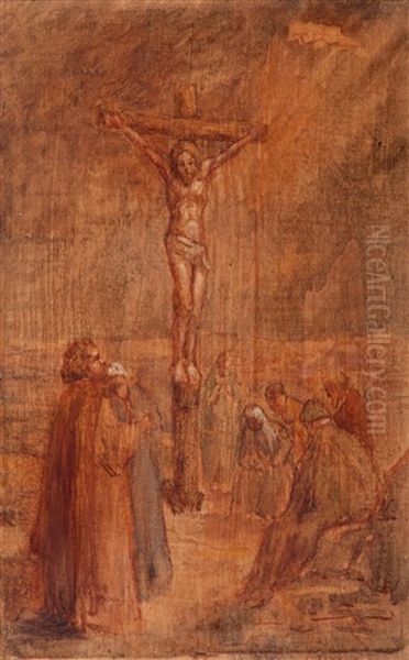 Calvary Oil Painting by Franz Von Defregger