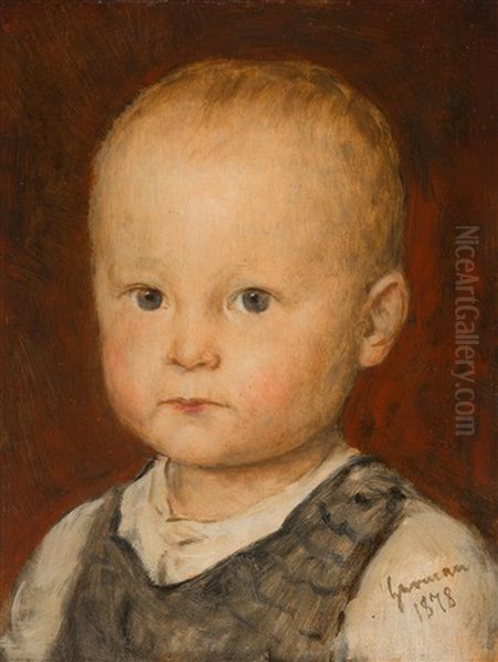 Hermann, Der Sohn Des Kunstlers Oil Painting by Franz Von Defregger