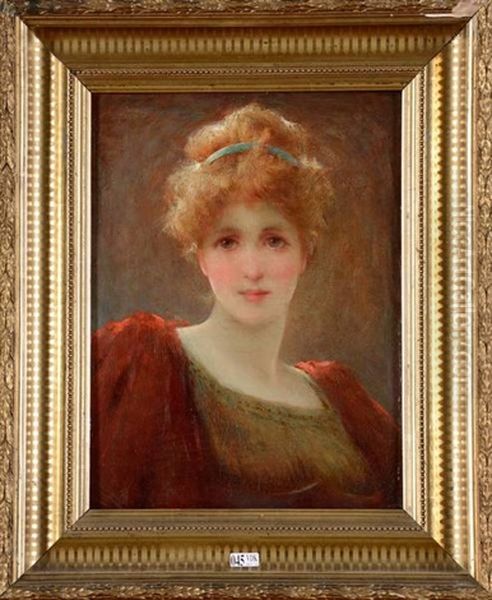 Portrait De Femme Oil Painting by Franz Von Defregger