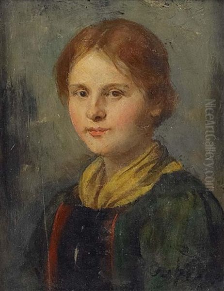 Portrat Eines Jungen Madchens Oil Painting by Franz Von Defregger