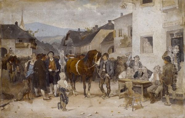 Das Preispferd Oil Painting by Franz Von Defregger