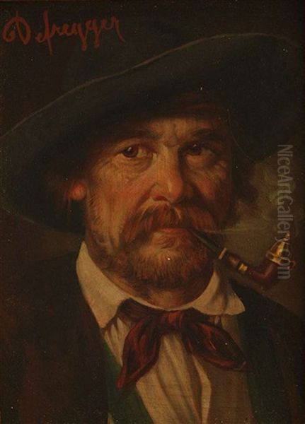 Brustportrat Eines Bauer Oil Painting by Franz Von Defregger