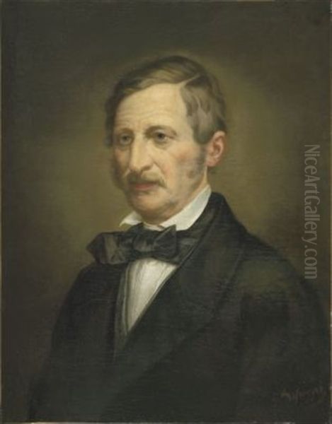 Bildnis Prof. Joseph Knabl Oil Painting by Franz Von Defregger