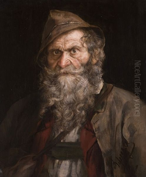 Bauer Mit Bart Oil Painting by Franz Von Defregger