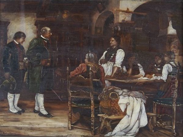 The Intended Bride Oil Painting by Franz Von Defregger