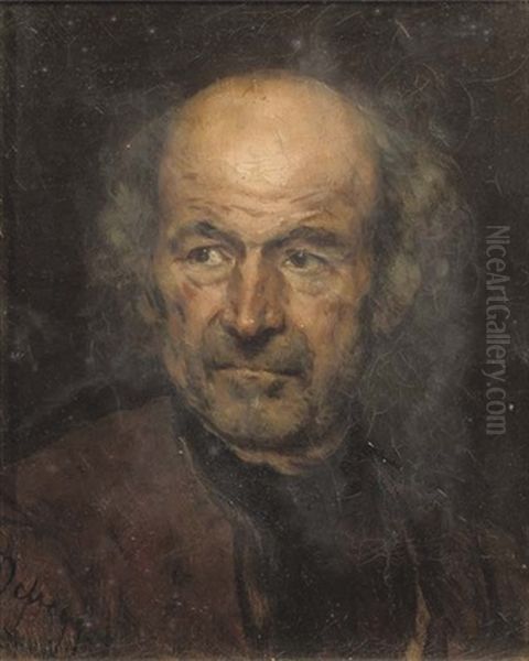 Portrait Of A Man Oil Painting by Franz Von Defregger