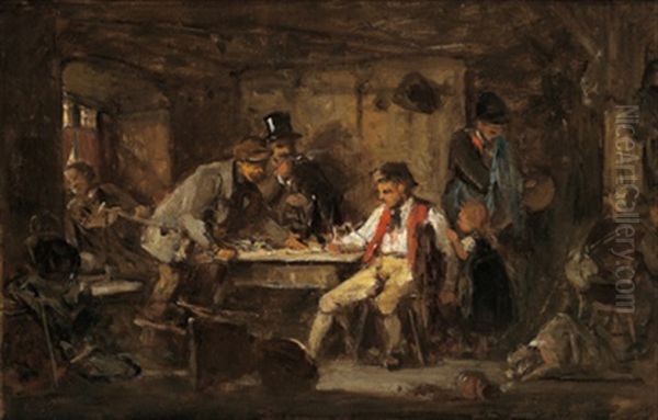 In Der Stube Oil Painting by Franz Von Defregger