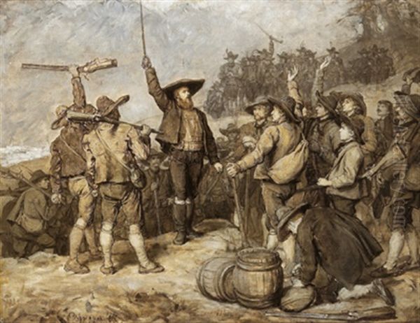 Vorabend Der Schlacht Am Bergisel Oil Painting by Franz Von Defregger