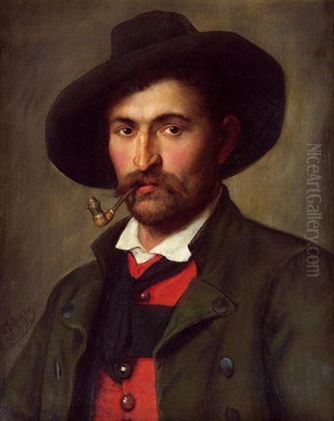 Bauer Mit Pfeife Oil Painting by Franz Von Defregger