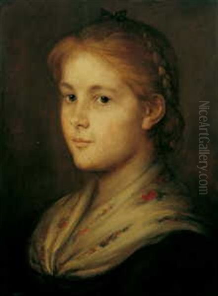 Blondes Madchen Oil Painting by Franz Von Defregger