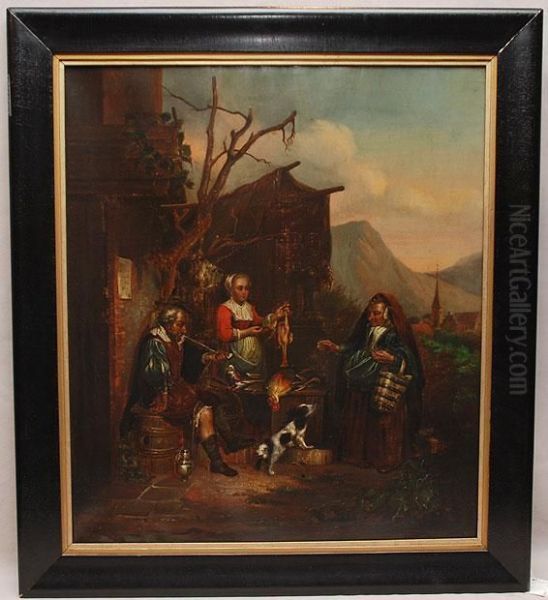 Genre Scene Oil Painting by Thomas Gold Appleton