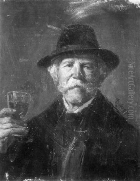 A Good Glass Oil Painting by Franz Von Defregger