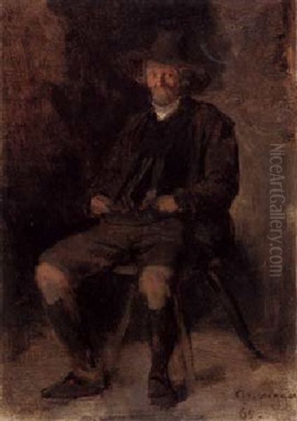 Der Staller Nantl Von Windisch-matrei Oil Painting by Franz Von Defregger