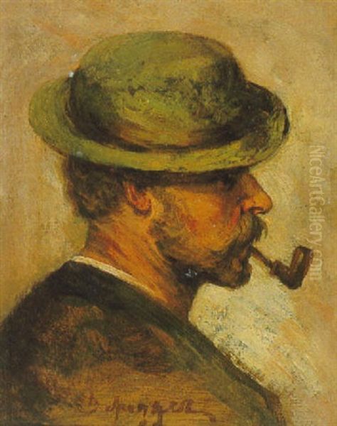 Bauer Mit Pfeife Oil Painting by Franz Von Defregger