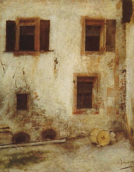 Hauswand Oil Painting by Franz Von Defregger