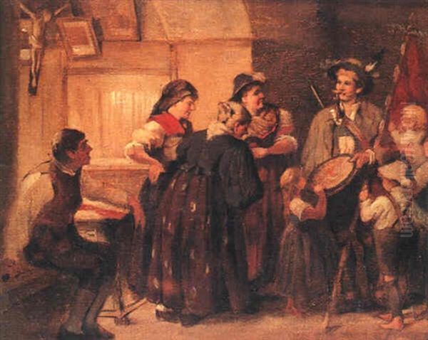 Ankunft Des Neuen Schutzenkonigs Oil Painting by Franz Von Defregger