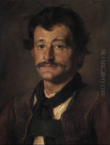 Tiroler Bauernbursche Oil Painting by Franz Von Defregger