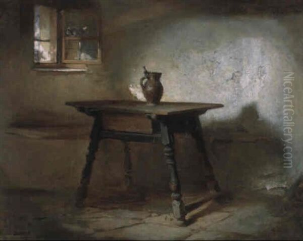 Interieur Einer Bauernstube Oil Painting by Franz Von Defregger